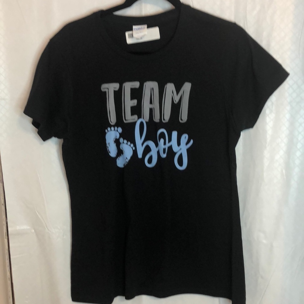 Team Boy Women's T-shirt Black. Large Port & Co
